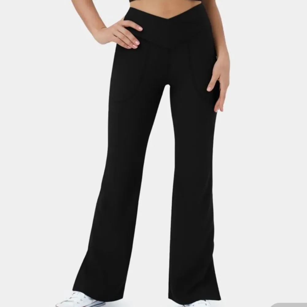 Halara Crossover Wide Leg Yoga Pants-Smile NWT black Small